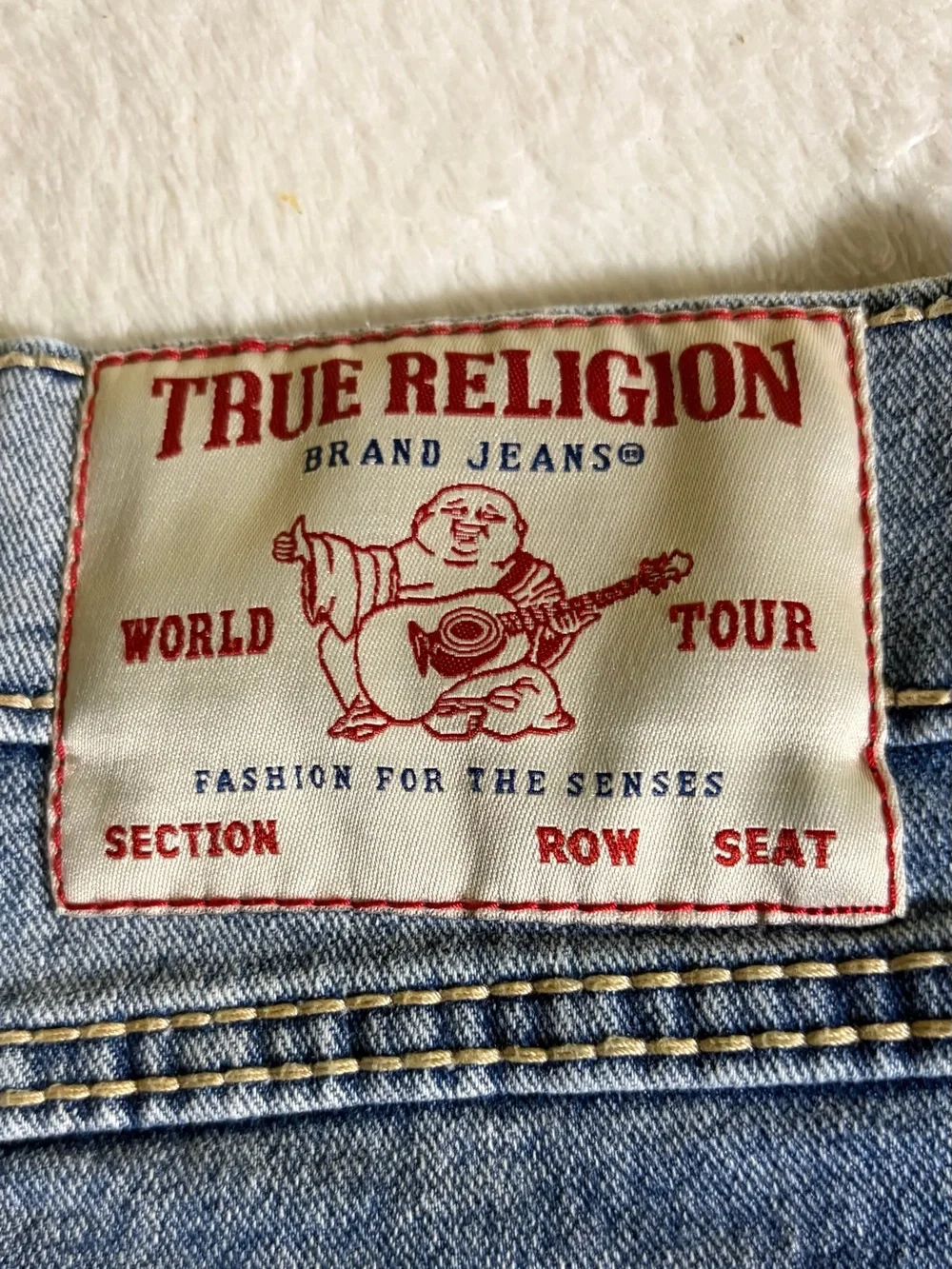 True Religion Ricky Men's Blue Denim Cut-Off Jeans Shorts Sz 32